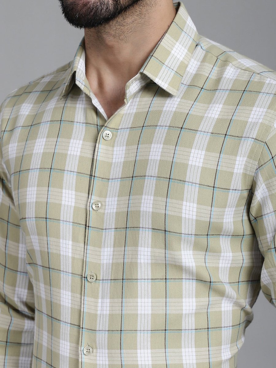 Checked Formal Shirt - SF_902Beige_S