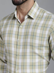 Checked Formal Shirt - SF_902Beige_S