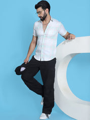 Checked Half Sleeve Cotton Shirt for Men - SF_949Light-Green_S