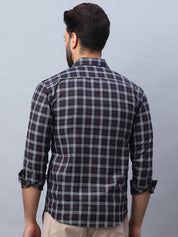 Checked Pure Cotton Casual Shirt for Men - SF_989Black_S