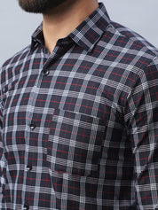 Checked Pure Cotton Casual Shirt for Men - SF_989Black_S