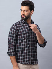 Checked Pure Cotton Casual Shirt for Men - SF_989Black_S
