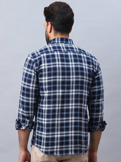 Checked Pure Cotton Casual Shirt for Men - SF_988Blue_S