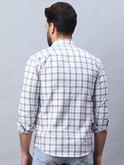 Checked Pure Cotton Casual Shirt for Men - SF_989White_S