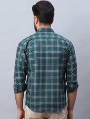 Checked Pure Cotton Casual Shirt for Men - SF_989Green_S