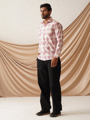 Checked Spread Collar Cotton Casual Shirt for Men - SF_968Magenta_S