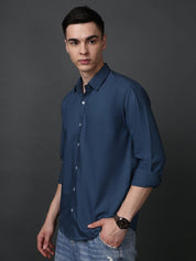 Classic Fit Cotton Shirt for Men - SF_9050Teal_S