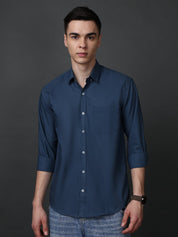 Classic Fit Cotton Shirt for Men - SF_9050Teal_S