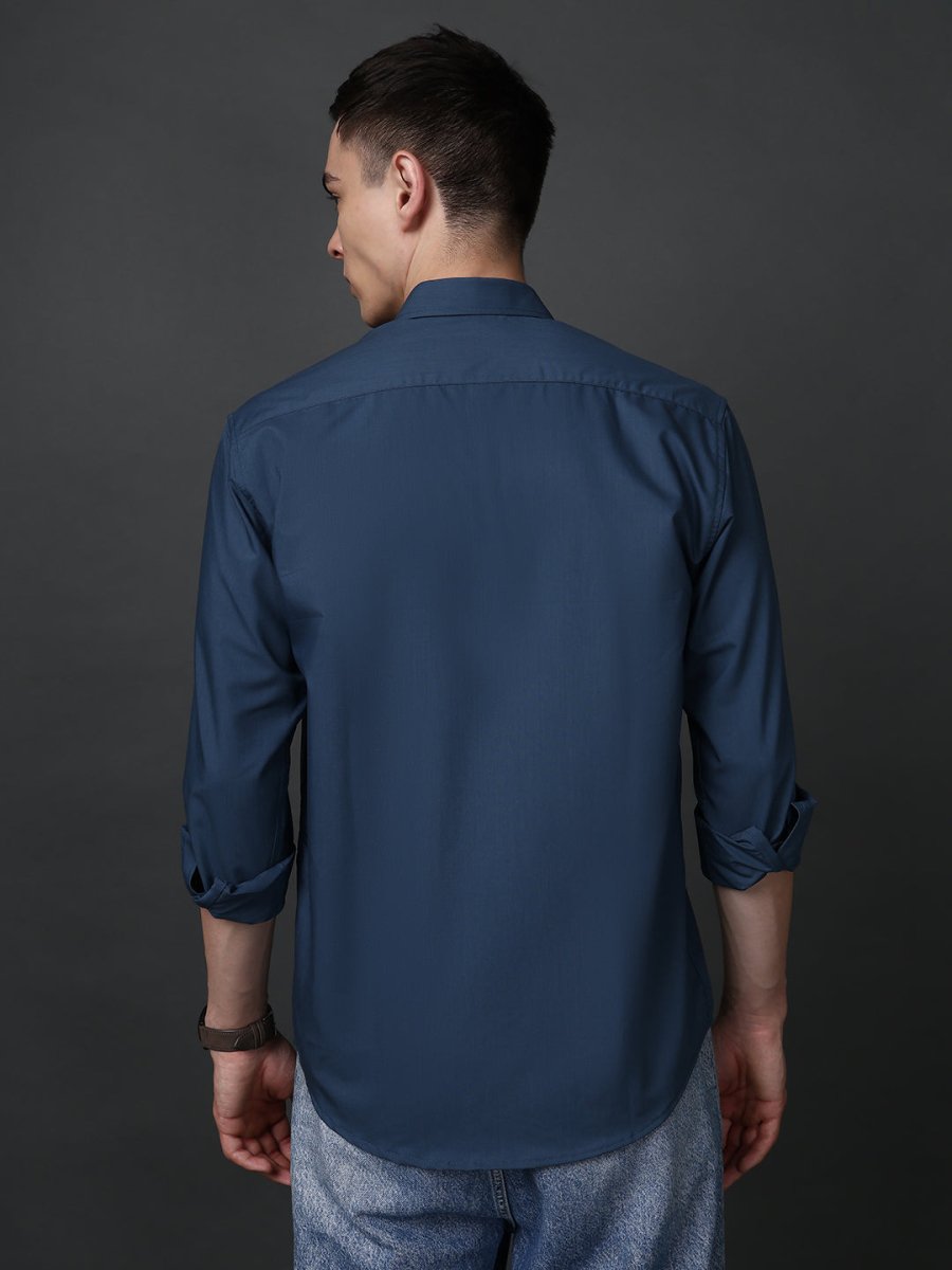 Classic Fit Cotton Shirt for Men - SF_9050Teal_S