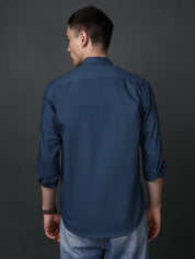 Classic Fit Cotton Shirt for Men - SF_9050Teal_S
