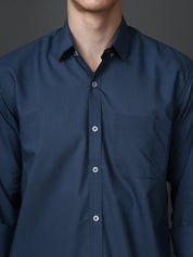 Classic Fit Cotton Shirt for Men - SF_9050Teal_S