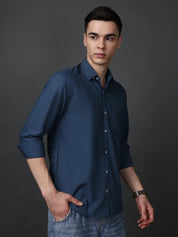 Classic Fit Cotton Shirt for Men - SF_9050Teal_S