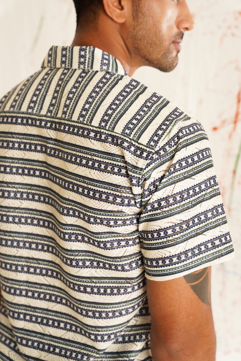 Classic Printed Spread Collar Short Sleeves Cotton Casual Shirt - SF_939Grey_S