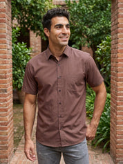 Coffee Brown Cotton Solid Casual Shirts - SF_754Coffee_S