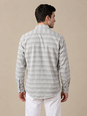 Cotton Blend Classic Striped Casual Shirt - SF_069Brown_S