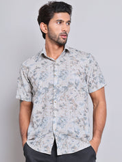 Cotton Printed Half sleeve Shirts. - SF_9022Beige_S