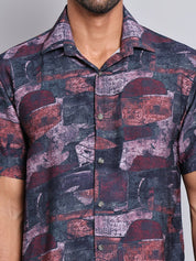 Cotton Printed Half sleeve Shirts. - SF_9022Brown_S