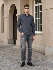 Cotton Solid Casual Shirt for Mens - SF_361Grey_S