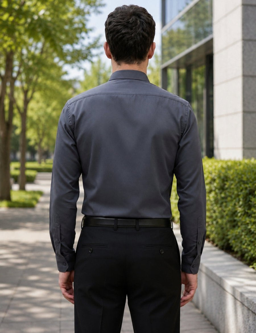 Cotton Solid Formal Shirt for Mens - SF_361Grey_S