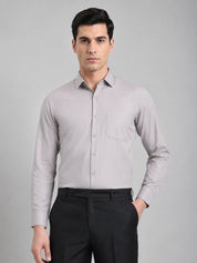 Cotton Solid Formal Shirt for Mens - SF_361Steel-Grey_M