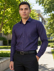 Cotton Solid Formal Shirt for Mens - SF_361Navy_S