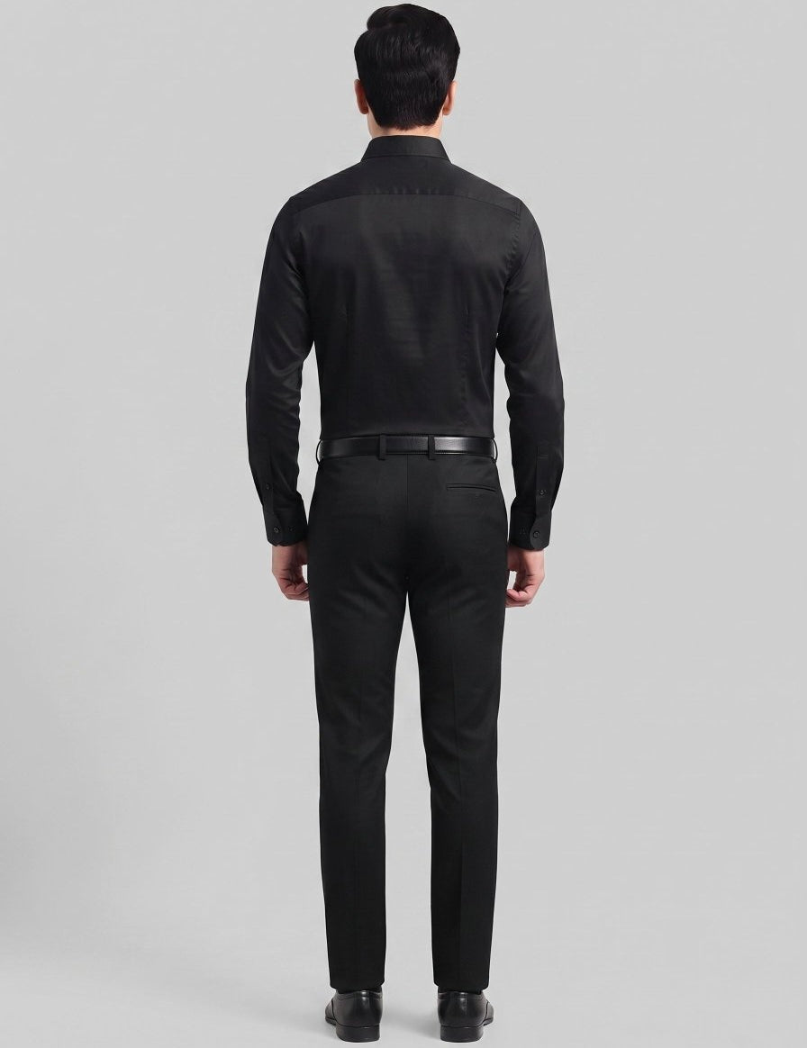 Cotton Solid Formal Shirt for Mens - SF_361Black_M