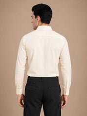 Cotton Solid Formal Shirt for Mens - SF_361Cream_M