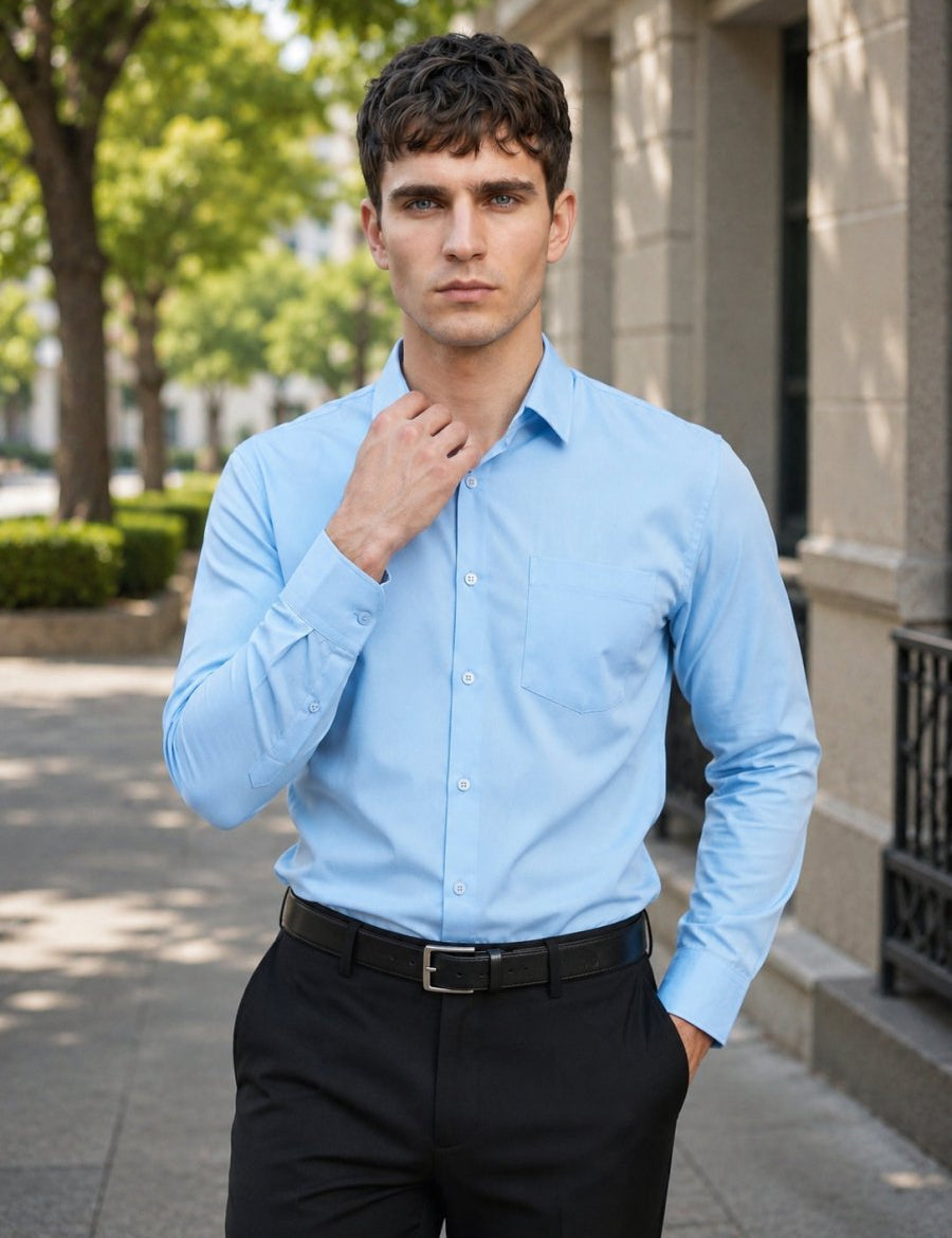 Cotton Solid Formal Shirt for Mens - SF_361Firozi_S