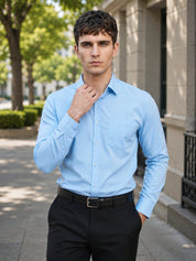 Cotton Solid Formal Shirt for Mens - SF_361Firozi_S