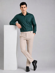 Cotton Solid Formal Shirt for Mens - SF_361Dark-Green_M