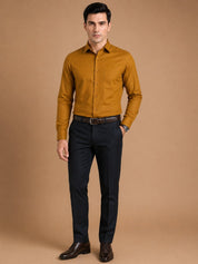 Cotton Solid Formal Shirt for Mens - SF_361Mustard_M
