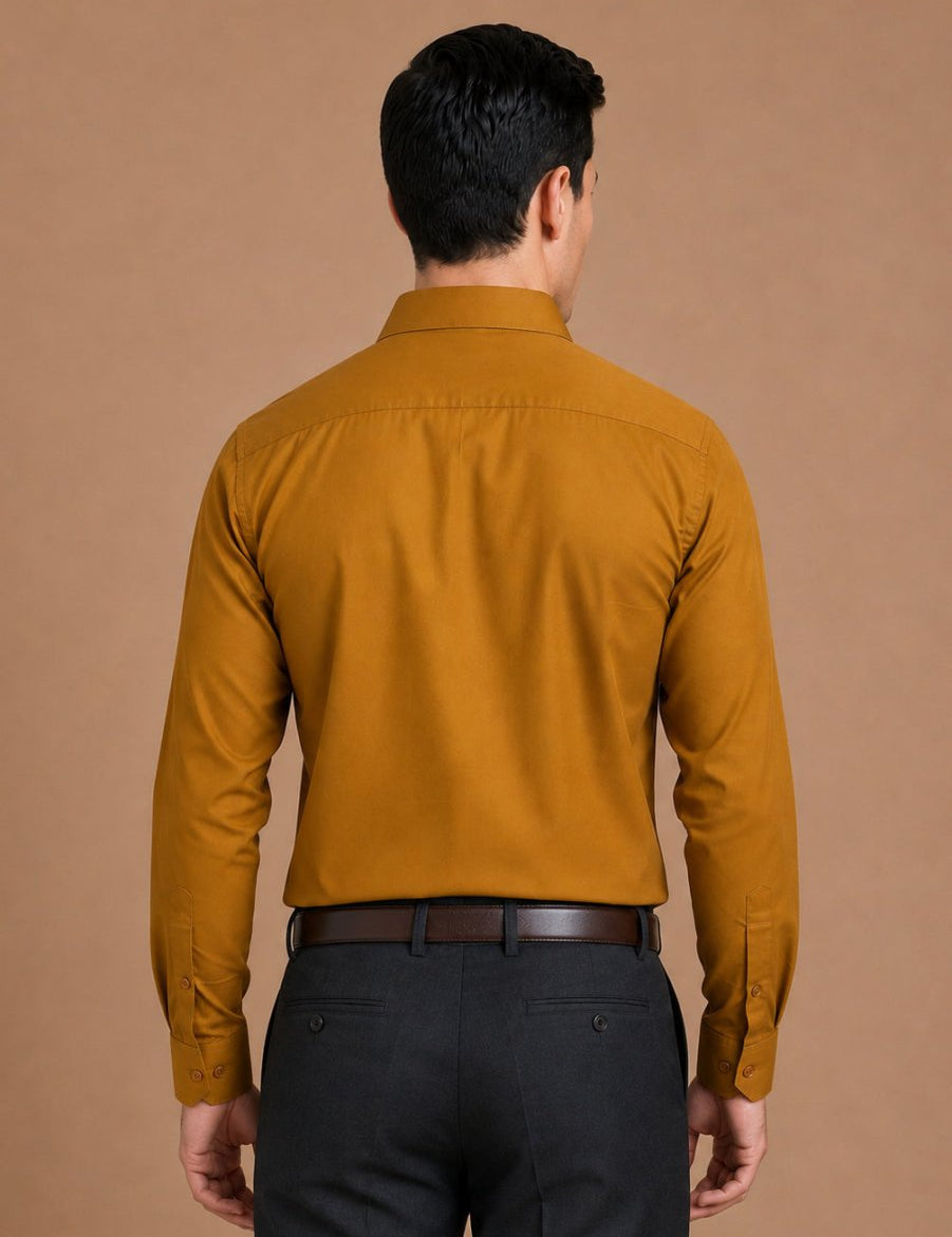 Cotton Solid Formal Shirt for Mens - SF_361Mustard_M