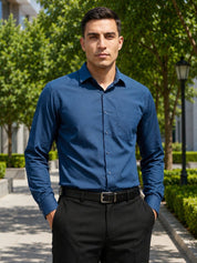 Cotton Solid Formal Shirt for Mens - SF_361Teal_S