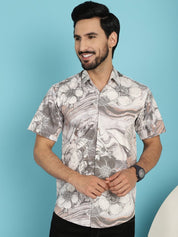 Cream Printed Party Shirt for Men - SF_914Cream_S