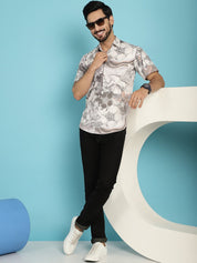 Cream Printed Party Shirt for Men - SF_914Cream_S