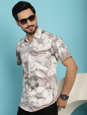 Cream Printed Party Shirt for Men - SF_914Cream_S
