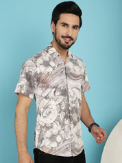 Cream Printed Party Shirt for Men - SF_914Cream_S