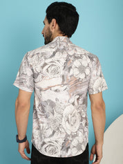 Cream Printed Party Shirt for Men - SF_914Cream_S