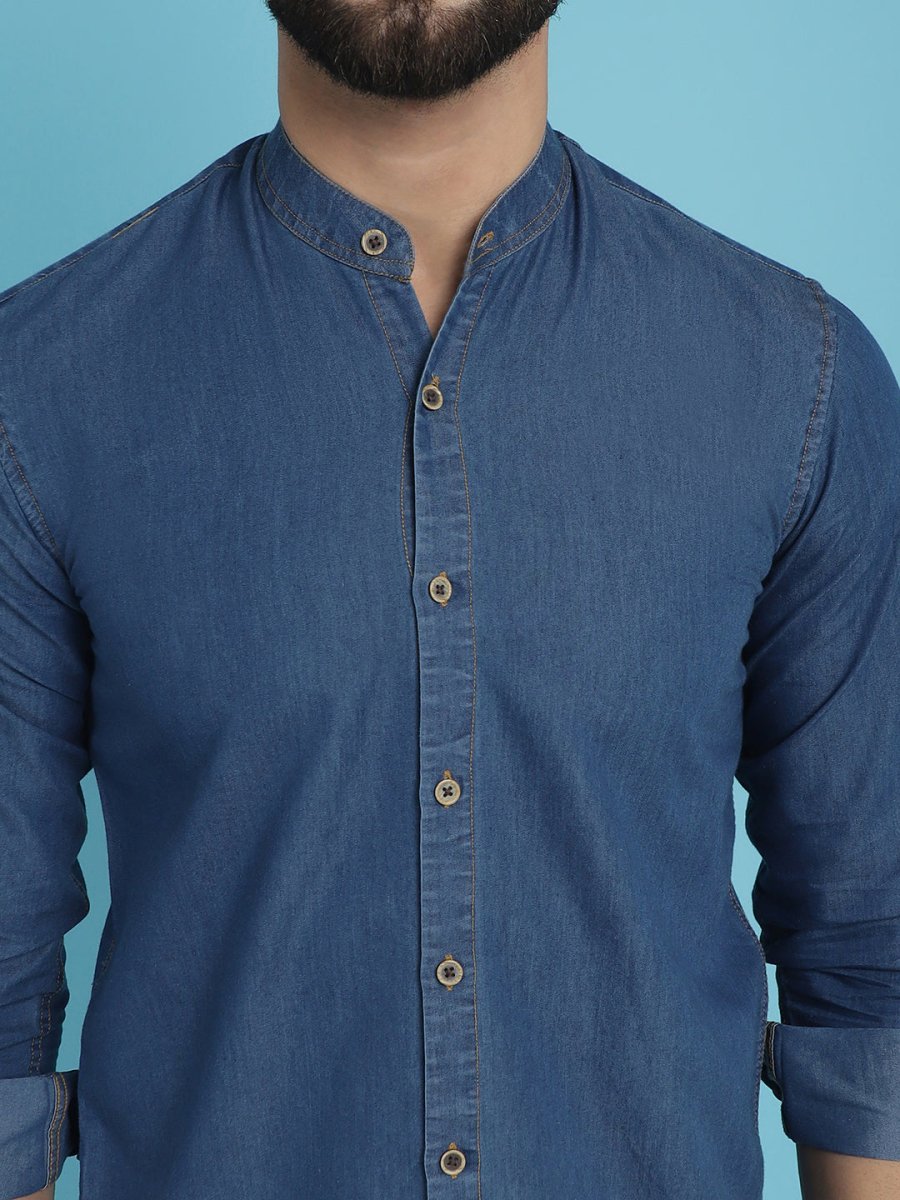 Denim Casual Shirt for Men - SF_922Blue_S