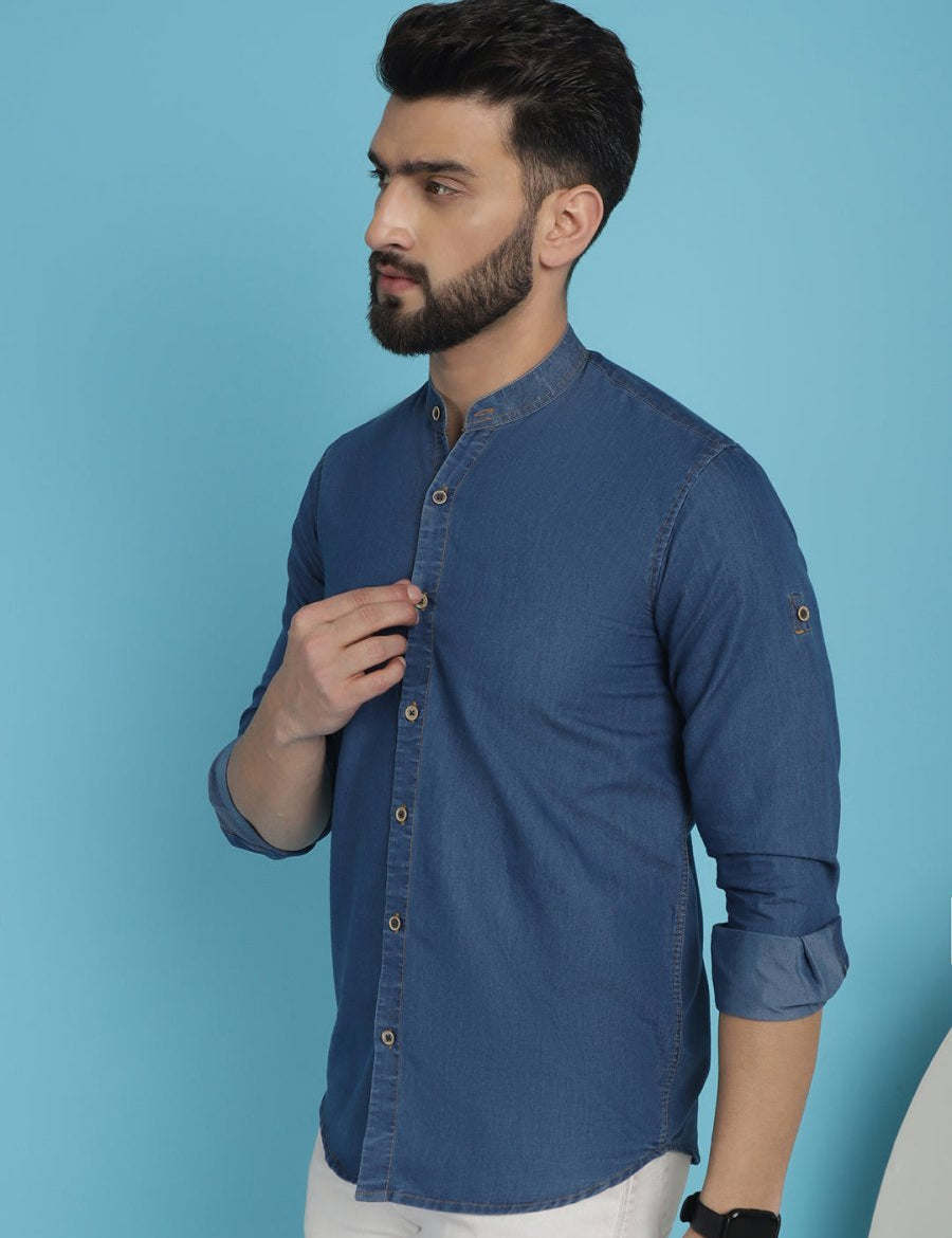 Denim Casual Shirt for Men - SF_922Blue_S