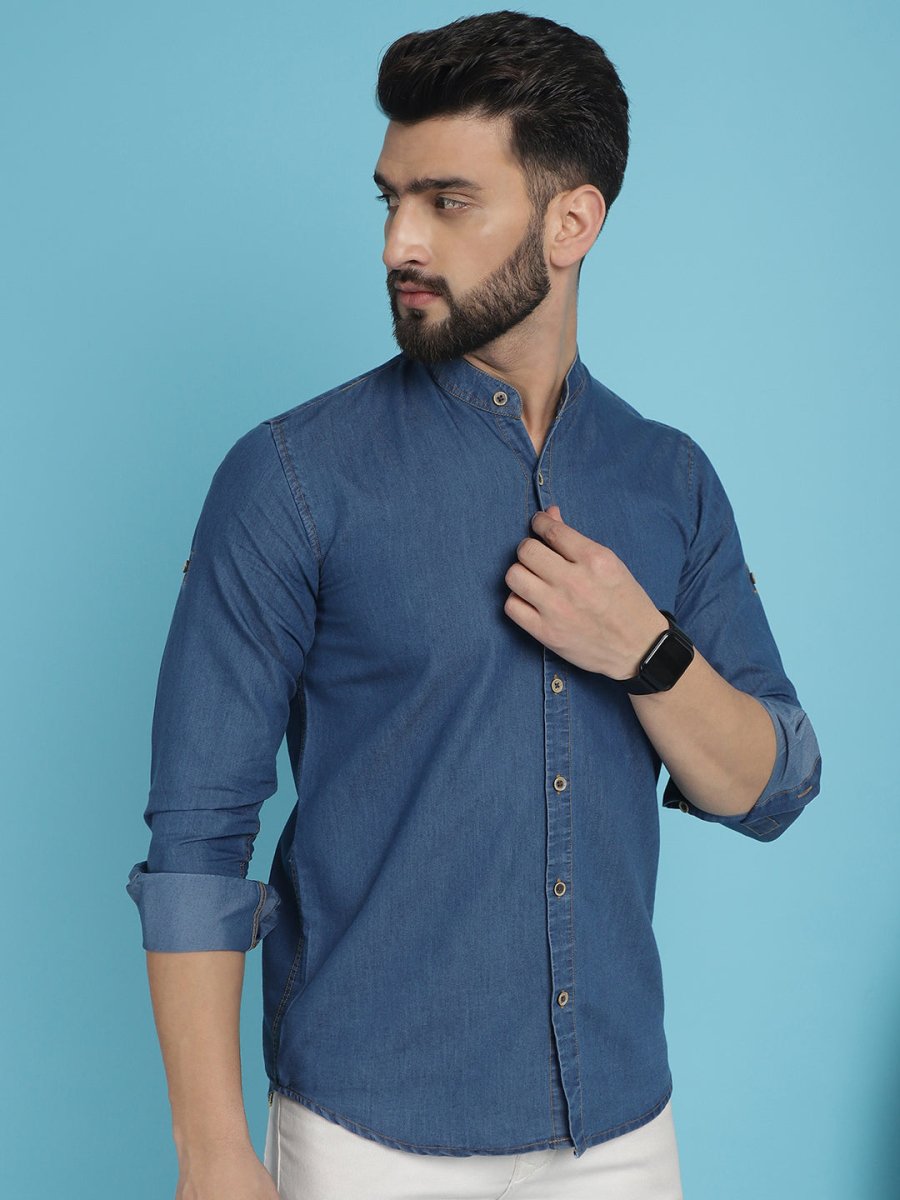 Denim Casual Shirt for Men - SF_922Blue_S