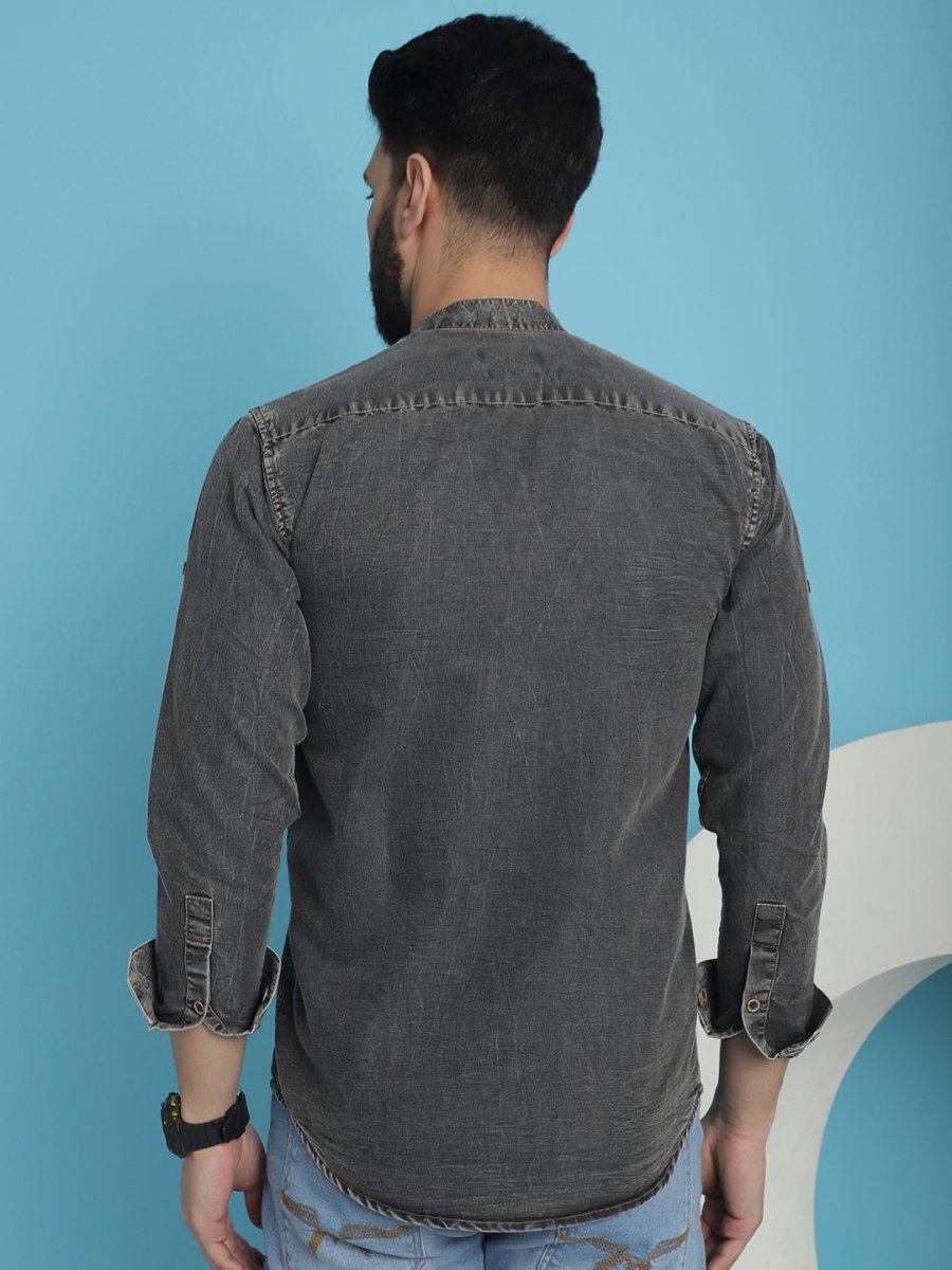 Denim Casual Shirt for Men - SF_922Charcoal_S