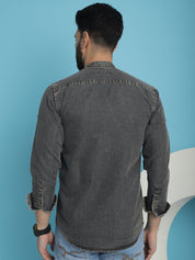 Denim Casual Shirt for Men - SF_922Charcoal_S