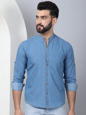 Denim Casual Shirt for Men - SF_922Light-Blue_S