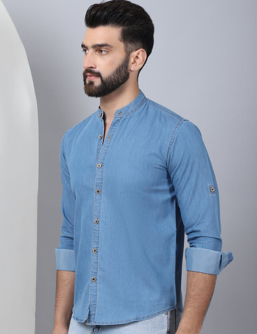 Denim Casual Shirt for Men - SF_922Light-Blue_S