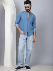 Denim Casual Shirt for Men - SF_922Light-Blue_S