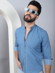 Denim Casual Shirt for Men - SF_922Light-Blue_S