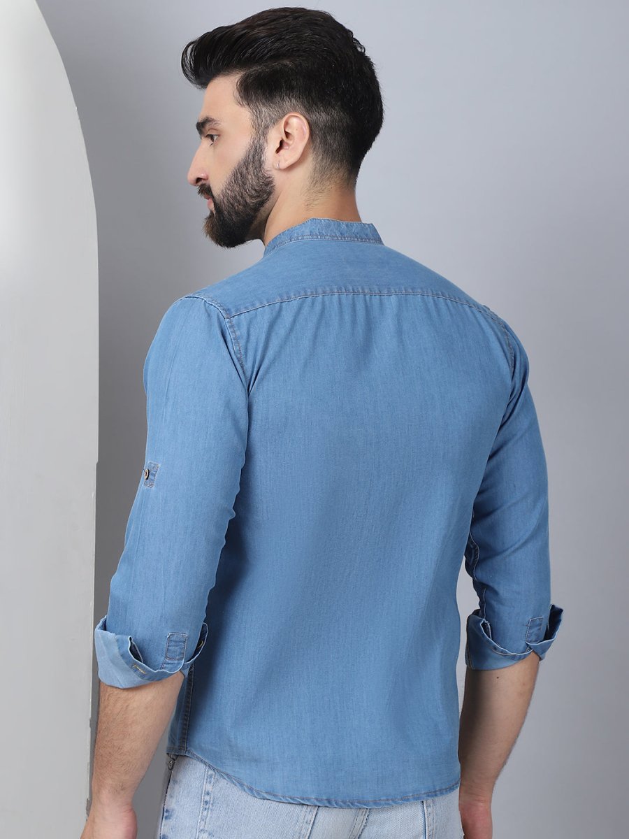 Denim Casual Shirt for Men - SF_922Light-Blue_S