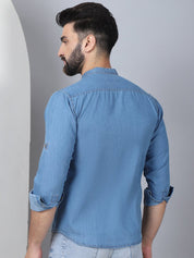 Denim Casual Shirt for Men - SF_922Light-Blue_S