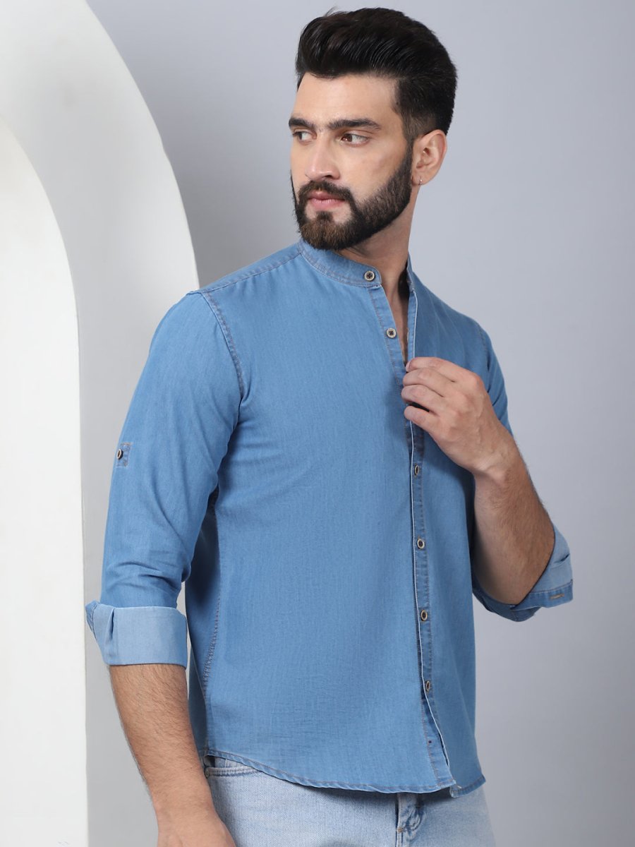 Denim Casual Shirt for Men - SF_922Light-Blue_S